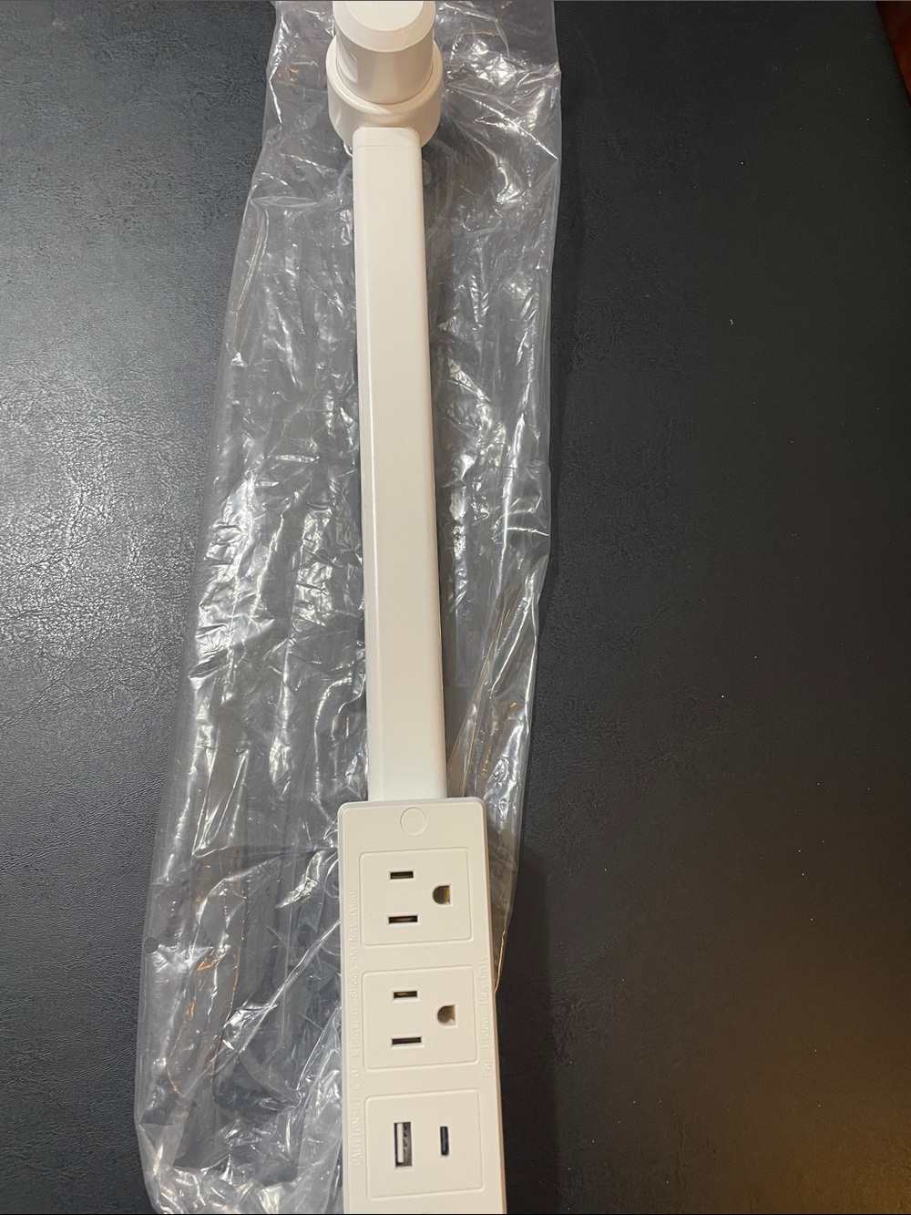 White Power Strip w USB Charging Ports  up the wall unit NWOT never used